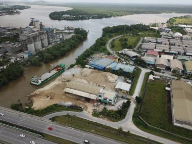 Kuching, Sarawak / Malaysia - February 21, 2020: The CMS Cement Industrial Plant and Factory at the Muara Tabuan area