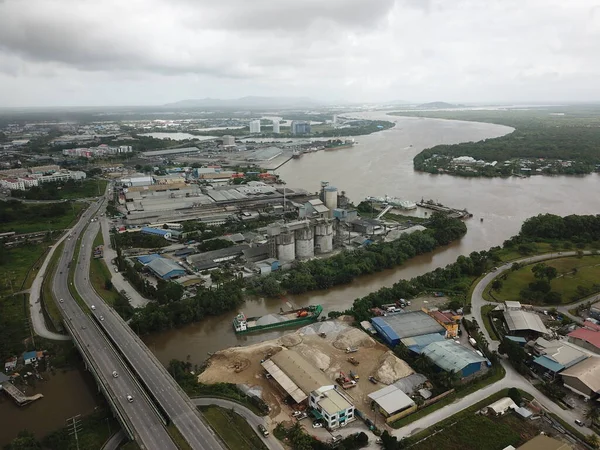 Kuching Sarawak Malaysia February 2020 Cms Cement Industrial Plant Factory — Zdjęcie stockowe