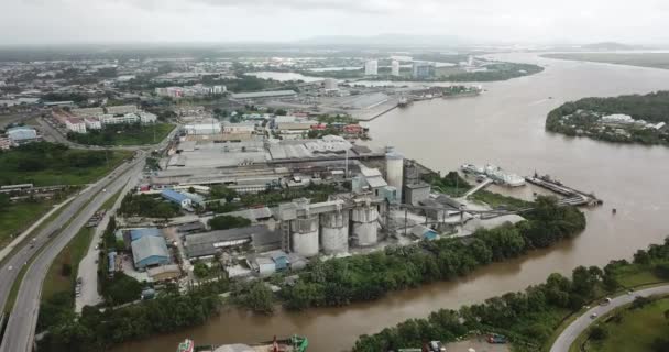 Kuching Sarawak Malaysia February 2020 Cms Cement Industrial Plant Factory — ストック動画