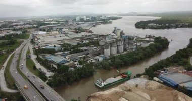 Kuching, Sarawak / Malaysia - February 21, 2020: The CMS Cement Industrial Plant and Factory at the Muara Tabuan area
