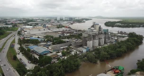 Kuching Sarawak Malaysia February 2020 Cms Cement Industrial Plant Factory — Stockvideo
