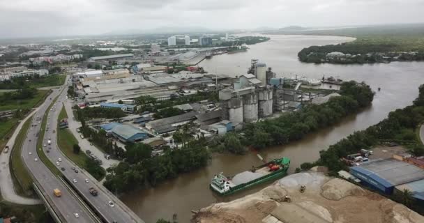 Kuching Sarawak Malaysia February 2020 Cms Cement Industrial Plant Factory — Stockvideo