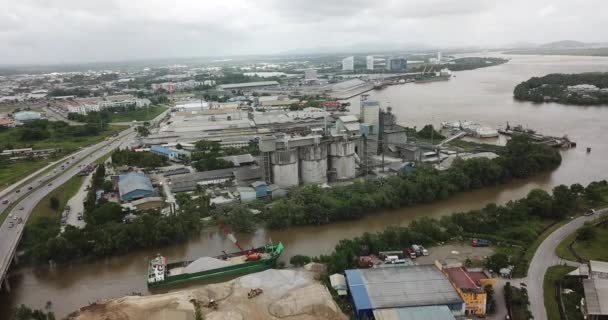 Kuching Sarawak Malaysia February 2020 Cms Cement Industrial Plant Factory — Αρχείο Βίντεο