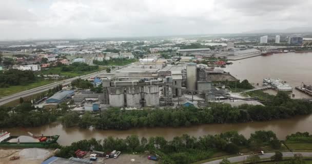 Kuching Sarawak Malaysia February 2020 Cms Cement Industrial Plant Factory — стокове відео