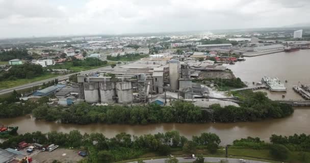 Kuching Sarawak Malaysia February 2020 Cms Cement Industrial Plant Factory — Stock Video
