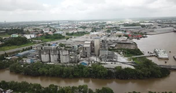 Kuching Sarawak Malaysia February 2020 Cms Cement Industrial Plant Factory — 图库视频影像