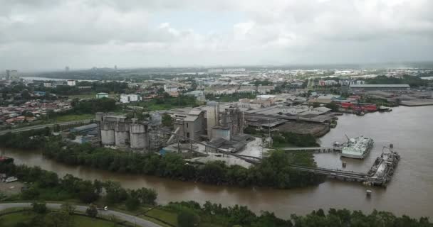 Kuching Sarawak Malaysia Februari 2020 Pabrik Industri Semen Cms Dan — Stok Video