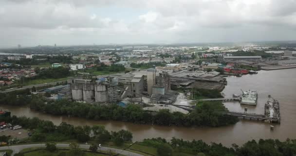 Kuching Sarawak Malaysia February 2020 Cms Cement Industrial Plant Factory — Stockvideo