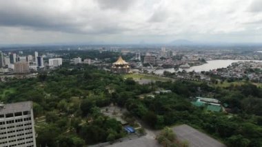 Kuching, Sarawak / Malezya - 8 Mart 2020: Şehrin Tarihi Binaları ve Turist Çekim Alanları