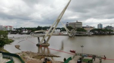 Kuching, Sarawak / Malezya - 8 Mart 2020: Şehrin Tarihi Binaları ve Turist Çekim Alanları