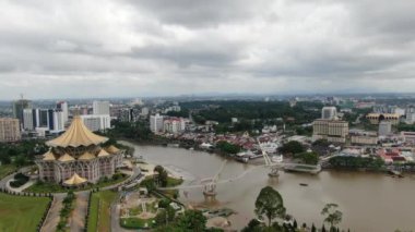 Kuching, Sarawak / Malezya - 8 Mart 2020: Şehrin Tarihi Binaları ve Turist Çekim Alanları
