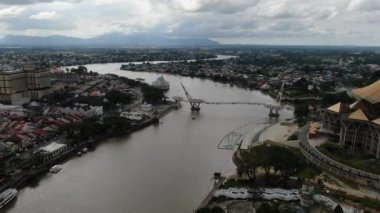 Kuching, Sarawak / Malezya - 8 Mart 2020: Şehrin Tarihi Binaları ve Turist Çekim Alanları