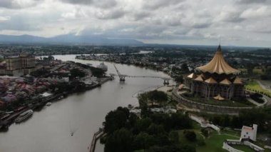 Kuching, Sarawak / Malezya - 8 Mart 2020: Şehrin Tarihi Binaları ve Turist Çekim Alanları