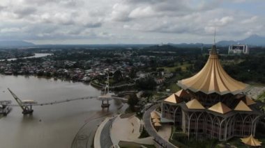 Kuching, Sarawak / Malezya - 8 Mart 2020: Şehrin Tarihi Binaları ve Turist Çekim Alanları