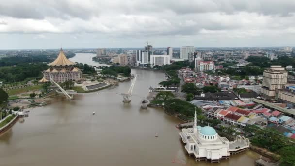Kuching Sarawak Μαλαισία Μαρτίου 2020 Κτίρια Ορόσημο Και Τουριστικές Περιοχές — Αρχείο Βίντεο