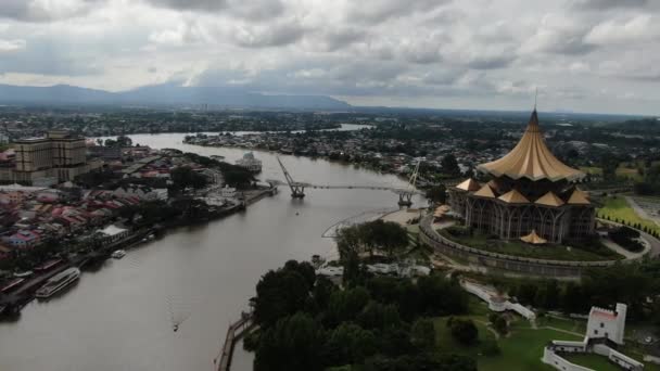 Kuching Sarawak Maleisië Maart 2020 Monumenten Toeristische Attracties Van Stad — Stockvideo