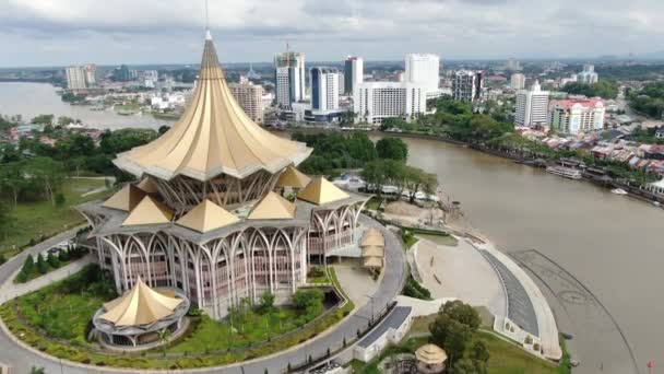 Kuching Sarawak Malajsie Března 2020 Památkové Budovy Turistické Atrakce Města — Stock video