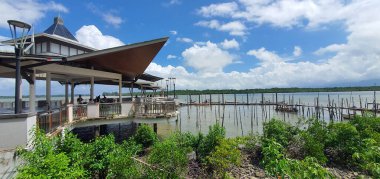 Telaga Air, Sarawak / Malezya - 15 Mart 2020: Telaga Air 'in Güzel Balıkçı Köyü