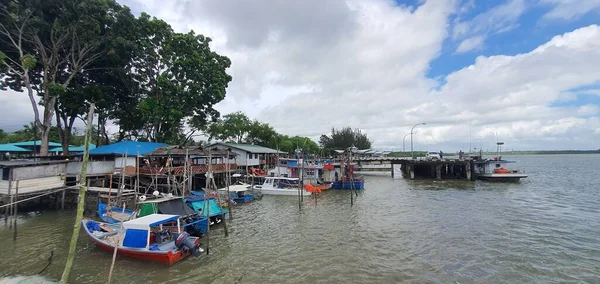 Telaga Air Sarawak Malaysia Marzo 2020 Bellissimo Villaggio Pescatori Telaga — Foto Stock