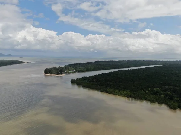 2015 Sarawak Malaysia March 2020 Airview Fishing Prawn Farm Malaysia — 스톡 사진