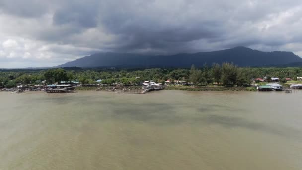 Telaga Air Sarawak Malásia Março 2020 Beautiful Fishing Village Telaga — Vídeo de Stock