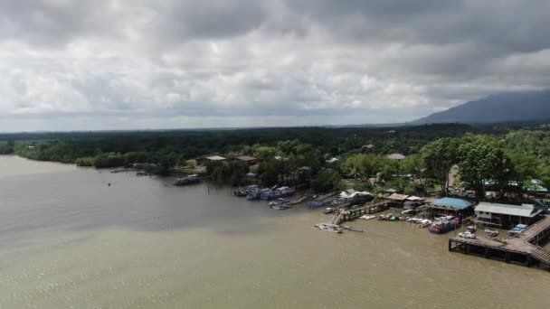 Telaga Air Sarawak Malaysia Березня 2020 Beautiful Fishing Village Telaga — стокове відео