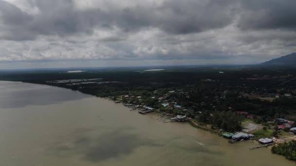 Telaga Air Саравак Малайзия Марта 2020 Года Beautiful Fishing Village — стоковое видео