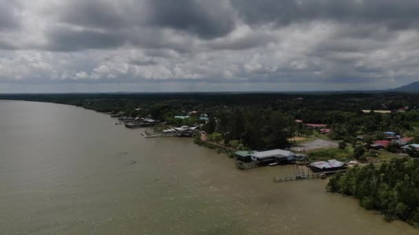 Telaga Air Sarawak Malaysia Marzo 2020 Bellissimo Villaggio Pescatori Telaga — Video Stock