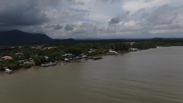 Telaga Air Sarawak Malásia Março 2020 Beautiful Fishing Village Telaga — Vídeo de Stock