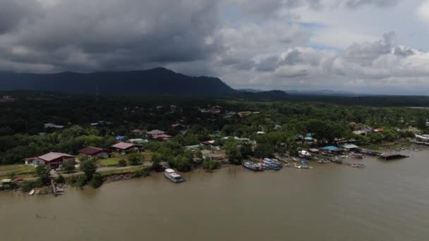Telaga Air Sarawak Malásia Março 2020 Beautiful Fishing Village Telaga — Vídeo de Stock