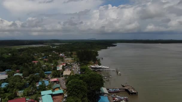 Telaga Air Sarawak Malaysia March 2020 Beautiful Fishing Village Telaga — Stock Video