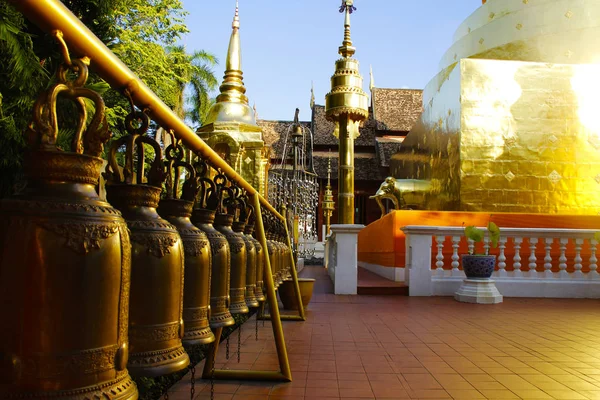 Goldene Glocken Wat Phra Singh Woramahawihan Chiang Mai Thailand — Stockfoto
