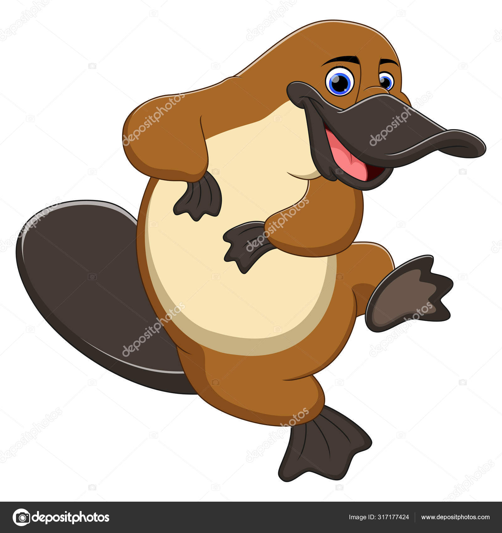 Cartoon Platypus Isolated White Background Stock Vector by  ©winarto_31.yahoo.com 317177424
