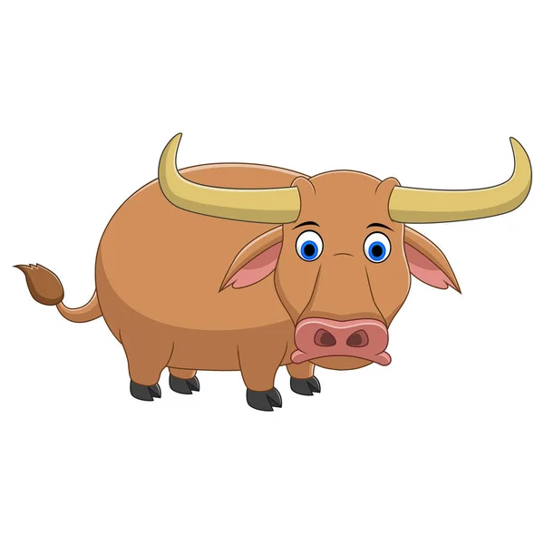 Lindo Africano Cape Buffalo Animal Dibujos Animados — Vector de stock