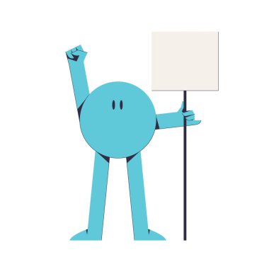 Beyaz arkaplan vektör stok illüstrasyonunda izole edilmiş mavi karakter.