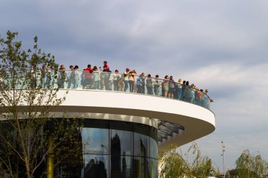 Rusya, Moskova, 11 Eylül 2017 - yeni park Zaryadye CE CE