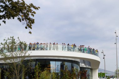 Rusya, Moskova, 11 Eylül 2017 - yeni park Zaryadye CE CE