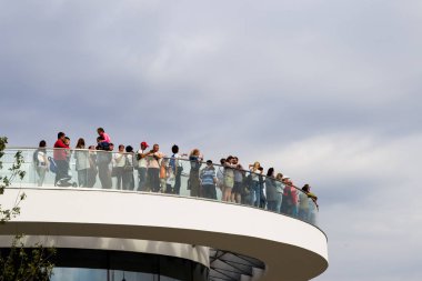 Rusya, Moskova, 11 Eylül 2017 - yeni park Zaryadye CE CE