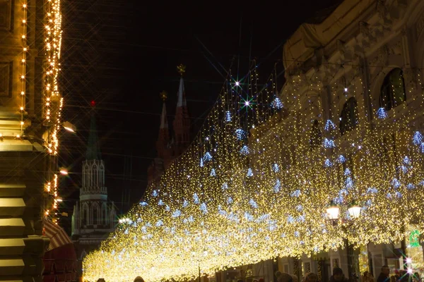 Moscú, Rusia, 15 de octubre de 2017 - calle Ilinskaya, noche i — Foto de Stock