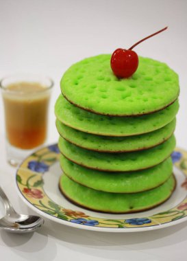 Homemade Delicious Traditional Pancake With Cherry