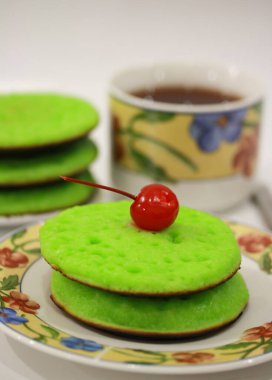 Homemade Delicious Traditional Pancake With Cherry