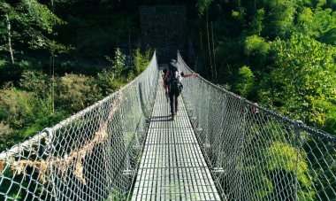 Annapurna Merkez Kampı Nepal yolunda.