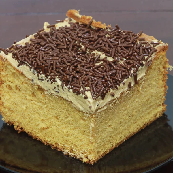 Домашний Вкусный Торт Сливками Шоколадом Сыром — стоковое фото
