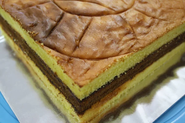 Torta Deliziosa Fatta Casa Con Crema Cioccolato Formaggio — Foto Stock