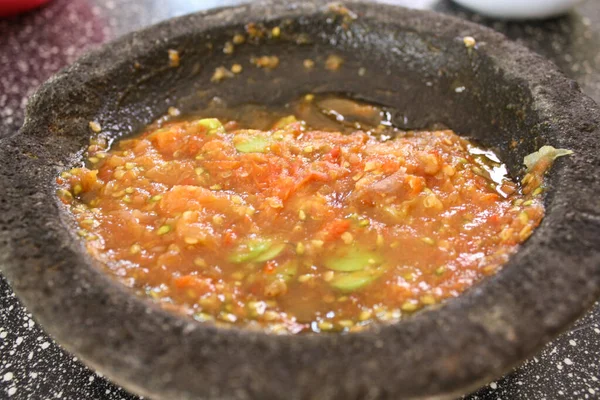 Homemade Indonesian Traditional Chili Sauce — стокове фото