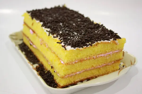 Torta Deliziosa Fatta Casa Con Crema Riso Cioccolato — Foto Stock