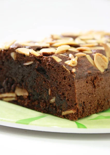 Bolinhos Chocolate Deliciosos Caseiros Com Amêndoa — Fotografia de Stock