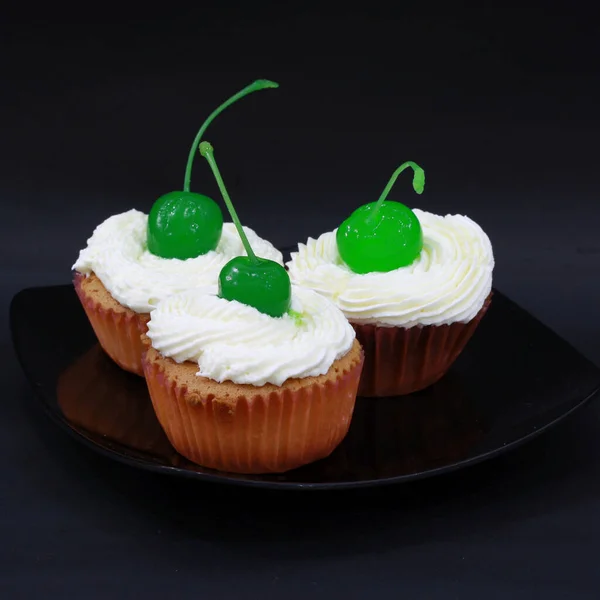 Homemade Delicious Cup Cake Icing Sugar — Stock Photo, Image