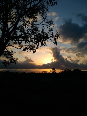 Gökyüzü açık ve inanılmaz gün doğumuyla güzel bir sabah