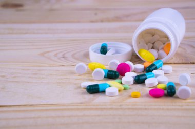 Çeşitli ilaç tıp hap, Tablet ve kapsüller ve